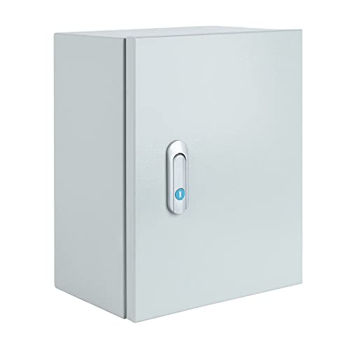 Steel Electrical Junction Box, Indoor&Outdoor Electrical Enclosure Box, Wall Mounted Waterproof&Dustproof Metal Box, Universal Electric Equipment Enclosure Box with Safety Locks and Mounting Plates - size: 16"×12"×8"