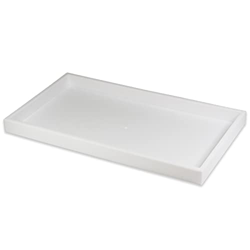 cBox CuteBox Company White Plastic Tray (14.75” x 8.25” x 1”) with 10 Compartment White Flocked Tray Insert for Jewelry Storage, Organization, Merchandise, Display - color: 1pc, size: 10 Bar Compartment