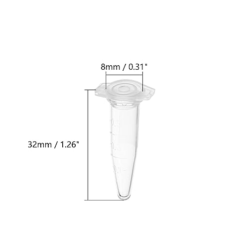 Othmro 0.5ml Conical Centrifuge Test Tubes with Snap Cap 1000pcs, Lab Test Container Vial Test Tube Liquid Sample Storage Centrifuge Tube for Beads Yeast Specimen Sample Laboratory