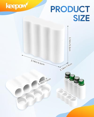 KEEPOW 2 Pcs Slimline AA Battery Storage Case Holder, White - size: 2*AA Battery Case