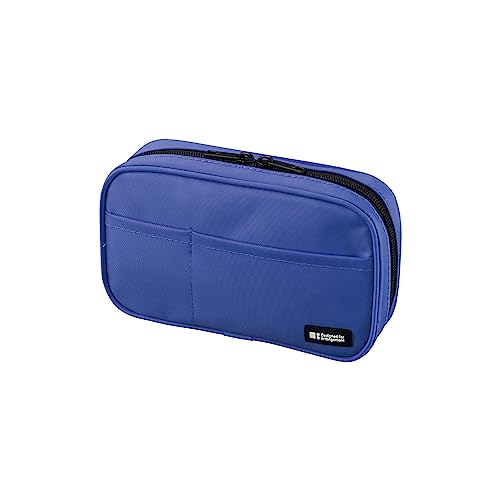 LIHIT LAB Large Capacity Zipper Pencil Case For School Office College, Big Capacity 4 Compartments Pencil Bag Holder Adults Teen Boys Girls, Travel Cosmetics Storage, Blue (A7551-108) - color: Blue, size: 1 Count (Pack of 1), style: Standard: 7.9 X 2.0 X