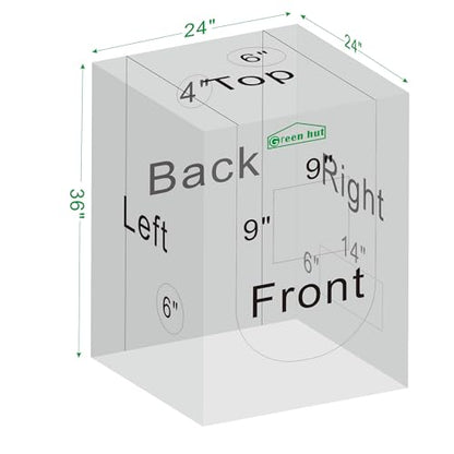 2x2 Grow Tent, 24"x24"x36" 600D Mylar Hydroponic Growing Tents - size: 24"x24"x36"