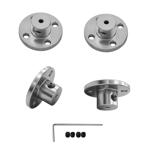 daier 4Pcs 2mm Aluminium Alloy Flange Coupling Connector, Rigid Guide Model Coupler Accessory, Shaft Axis Fittings for DIY RC Model Motors - size: 2mm