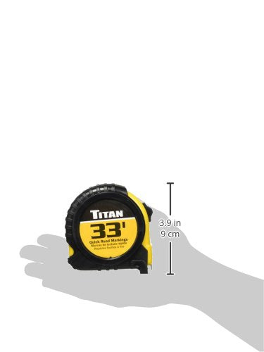 Titan 10908 Tape Measure with Easy-Read Standard Markings and Durable Case, 33-Foot - size: 10.1 m