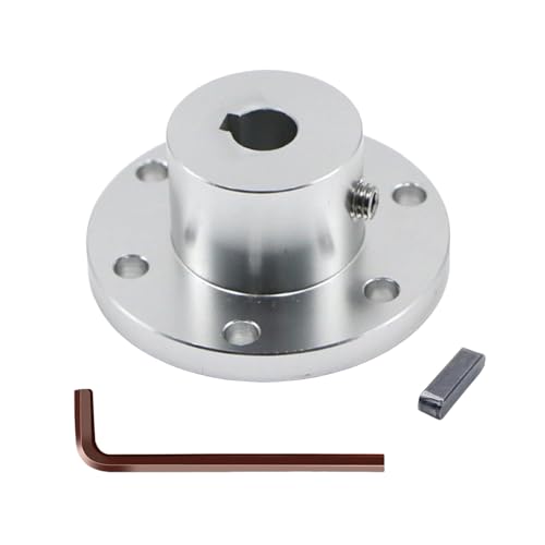 Aluminum Alloy Flange Coupling, 10 mm Inner Dia with Locking Key Slot, Flange Shaft Connector for Connecting Motor and Wheel DIY Model RC Parts (1Piece） - style: 10mm with Keyway