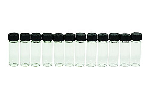 SE 1-3/4" x 9/16" Leak-Proof Glass Vial Set (12 PC.) - GB3-12