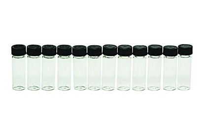 SE 1-3/4" x 9/16" Leak-Proof Glass Vial Set (12 PC.) - GB3-12