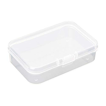 AKOAK Clear Polypropylene Rectangle Mini Storage Containers Box with Hinged Lid for Accessories,Crafts,Learning Supplies,Screws,Drills,Battery,Pack of 4 (3.26" x 2.12" x 0.7") - size: 3.26" x 2.12" x 0.7"