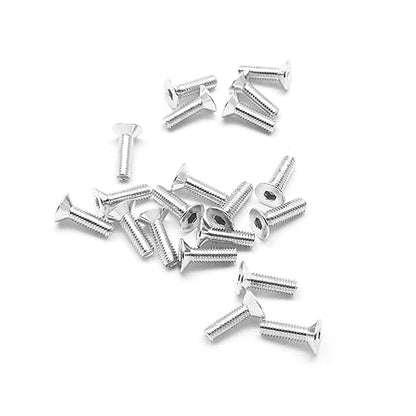20pcs M3 Countersunk Screws 6063 Aluminum Hex Socket (Anodized Colors) (6mm / 10mm / 16mm / 20mm) (M3x10mm, Silver) - color: Silver, size: M3x10mm