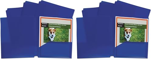 C-Line Two-Pocket Heavyweight Poly Portfolio Folder, 3-Hole Punch, 11 X 8.5, Blue, 25/Box (Pack of 2) - size: Box of 25 (Pack of 2)