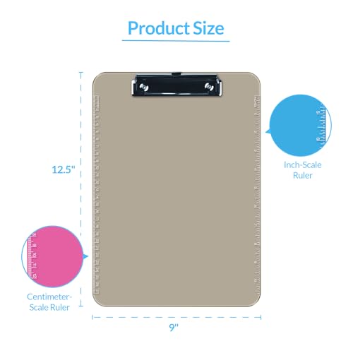 Plastic Clipboard with Flat Clip, Assorted Colors, 6 Pack - style: Flat Clip