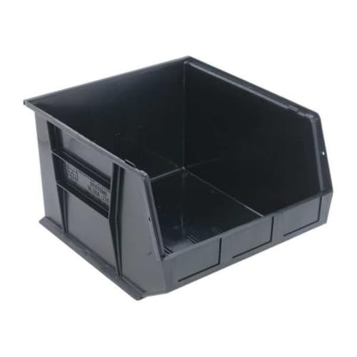Hang & Stack Storage Bin, Polypropylene, Black, 11 in H, 16 1/2 in W, 18 in L - 1 Each