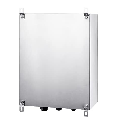 IP65 Weatherproof Stainless Steel Box Wall-Mounted Electronic Equipment Enclosure Box with Mounting Plate and Wall Bracket (20'' x 16'' x 8'') - size: 20" x 16" x 8"