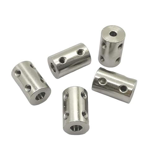 5Pcs 4mm to 6mm Shaft Coupler Connectors,Steel Coupler Rigid Couplings Adapter with Screws for CNC Machine 3D Printer RC Motor Accessories and DIY - size: 4mm to 6mm