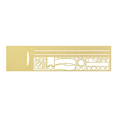Designphil Midori Ruler, Clip Ruler, Decorative Ruled Pattern A, 5.5 Inches - color: Ruled pattern