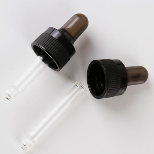 4-Pack 1/6 oz (5ml) Glass Dropper Tops for Essential Oil Bottles (18-415 Neck) - Round Tip, Made in Taiwan with SILASTIC™ RBL-9200-50 Silicone for Chemical Stability & Essential Oil Resistance - style: 1/6 oz (5ml) Round Tip