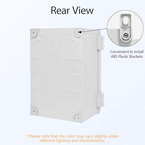 Junction Box IP65 Waterproof Dustproof ABS Plastic Enclosure, Outdoor and Indoor Project Box Hinged Cover with Mounting Plate Wall Brackets, Outer Dimension 11.8"x 7.9" x 6.3", Grey - size: 11.8"x 7.9" x 6.3" (1pc)