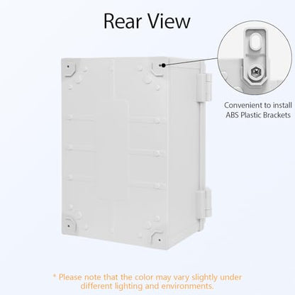 Junction Box IP65 Waterproof Dustproof ABS Plastic Enclosure, Outdoor and Indoor Project Box Hinged Cover with Mounting Plate Wall Brackets, Outer Dimension 11.8"x 7.9" x 6.3", Grey - size: 11.8"x 7.9" x 6.3" (1pc)