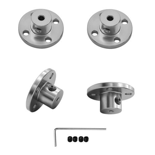 daier 4Pcs 3.17mm Aluminium Alloy Flange Coupling Connector, Rigid Guide Model Coupler Accessory, Shaft Axis Fittings for DIY RC Model Motors - size: 3.17mm