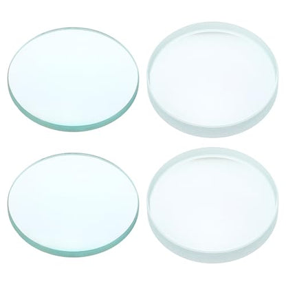 PATIKIL Convex Lens, 100-100mm Focal Length 50mm (1.97") Diameter Round Glass Magnifying Telescope Lens Trial Set Ground Edge for Lab Physics Class Optics, 4 Pcs - size: 100/-100mm FL, 50mm Dia.