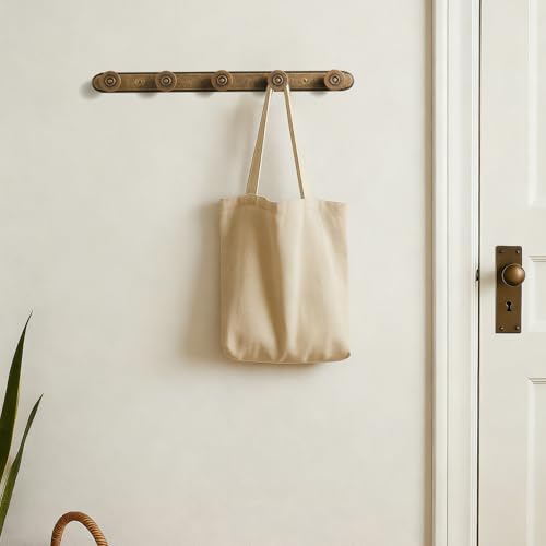 Coat Rack Wall Mounted, Antique Brass Zinc Alloy with 5 Hooks - color: Antique Brass