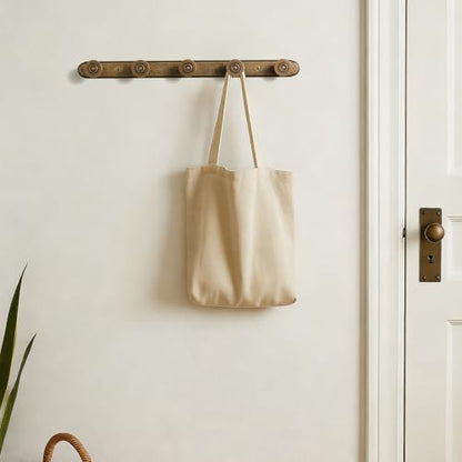 Coat Rack Wall Mounted, Antique Brass Zinc Alloy with 5 Hooks - color: Antique Brass