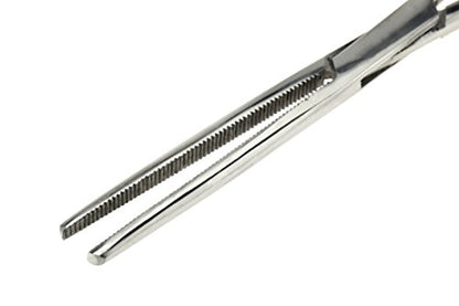 SE 8-Inch Stainless Steel Straight Forceps - Self-Locking, Serrated Tip for Precision Grip and Clamping - Perfect for Crafting, Fishing Tasks, Jewelry Making, and More! -680FS - size: 8", style: Straight