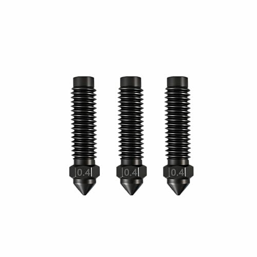 3 Pcs Hardened Steel Nozzles for Centauri Carbon hotend Extruder,High Temperature Wear Resistance nozzles for Elegoo Centauri Carbon 3D Printer Accessories (0.4mm) - size: 0.4mm