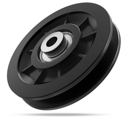 90mm/3.5" Nylon Bearing Gym Pulley Wheel, Universal Exercise Replacement Pulleys for Home Gym Equipment Parts, Cable Machine Accessories, Garage Door Pulley System - color: Black-1pc