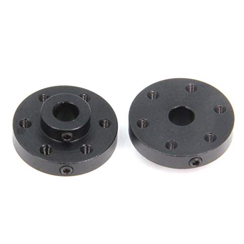 2PCS Black Rigid Flange Shaft Coupling,Universal Aluminum MOUNTING HUB for 6mm Shaft Pair with M3 Thread - style: 6mm-Black