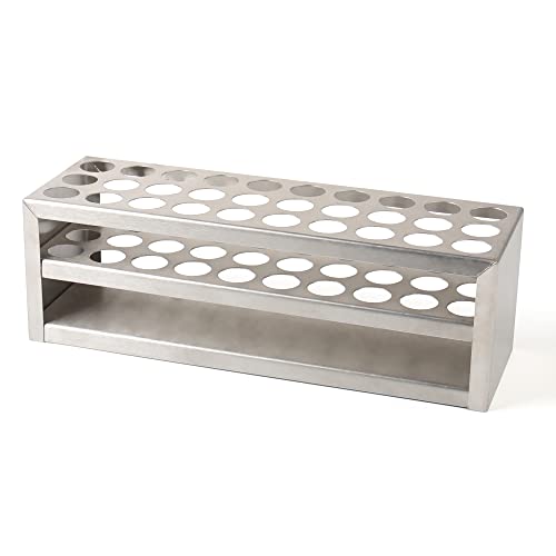 Test Tube Rack, 30 Holes Stainless Steel Test Tube Rack, with Extended Edges Providing Handles, Suitable for Tubes of Dia.≤18mm, Round Holes Test Tube Holder, for Classroom, Lab, TTRS30A1 - size: 30 Holes,for Tubes of Dia.≤18mm