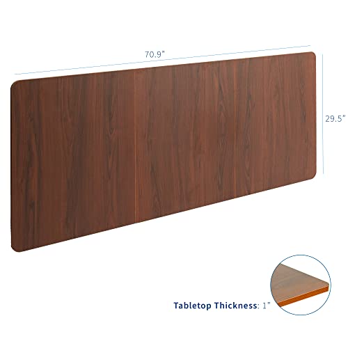 VIVO Dark Walnut 71 x 30 in Table Top, DESK-TOP72-30D - color: Dark Walnut