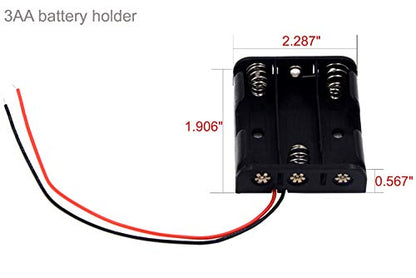 (Pack of 4 AA Battery Holder Bundle: Single 1AA 2AA Battery Holder, 3AABattery Holder with Wire, 4AABattery Holder with Leads Wires