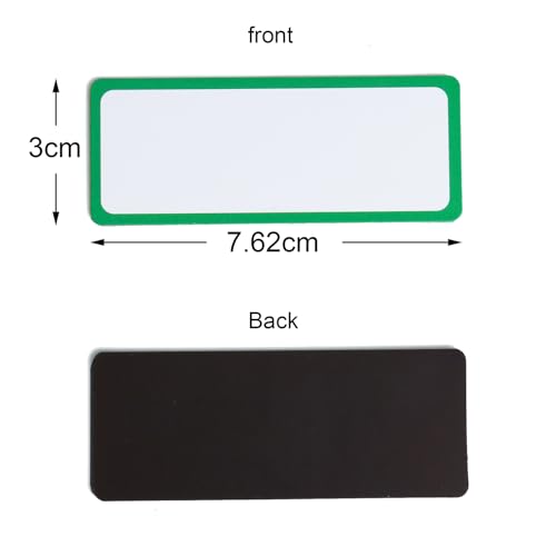 Dry Erase Magnetic Labels-60 PCS Reusable and Writable Name Magnets - color: Color Framed