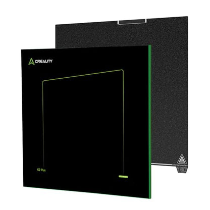 Creality K2 Plus Texture PEI Build Plate Kit, 3D Printer Heat and Wear Resistance Textured PEI Spring Steel Plateform with Wipe Nozzle Design for K2 Plus 370x370mm - size: K2 Plus Texture PEI