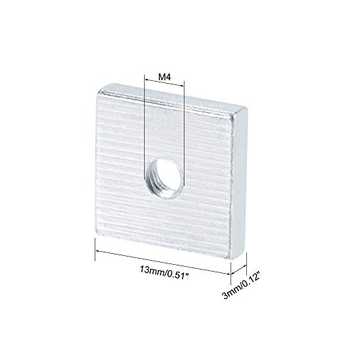 uxcell Square Nuts, M4x13mmx3mm Zinc-Plated Metric Coarse Thread Assortment Kit, 25 Pcs - size: M4x13mmx3mm