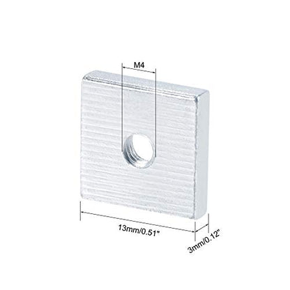 uxcell Square Nuts, M4x13mmx3mm Zinc-Plated Metric Coarse Thread Assortment Kit, 25 Pcs - size: M4x13mmx3mm