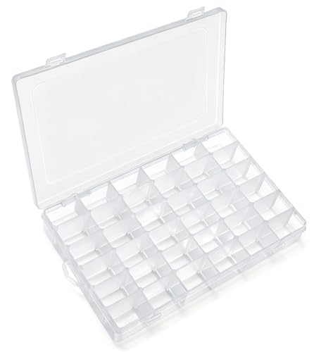 IOOLEEM Bead Organizer Box, 36 Grids Adjustable Dividers Storage Box - color: Clear, size: 36 Grids Adjustable (1 pack)