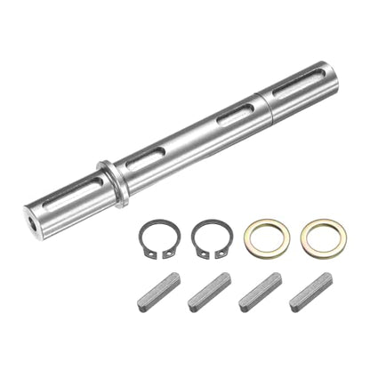 uxcell Output Double Shaft, 18mm Diameter, 164mm Length, Low Noise Alloy Steel Output Shaft with Gaskets S Ring Corner Pin for NMRV040 Worm Reducer - size: Double Shaft, style: 18mm Shaft, 164mm Length