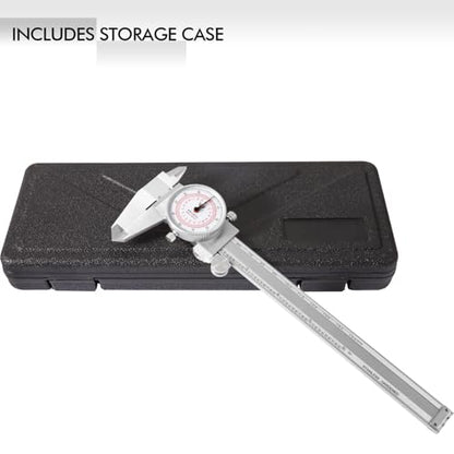 PECtools 6 Inch Dial Caliper, DIN 862 Double Dial Inch/Metric Combined - size: 6“/150mm