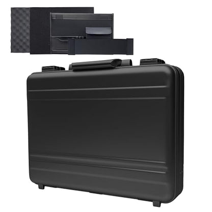 Aluminum Storage Case with Customizable Foam and TSA Locks - color: Black, size: 16.1 x 11.8 x 4.5 inch
