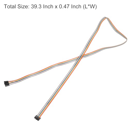 MECCANIXITY 1 Pcs IDC Rainbow Wire Flat Ribbon Cable FC-Female to 10P 39.3 Inch Length 2.54mm Pitch Breadboard Jumper Wires for Electronic Projects - size: 39.3 Inch, style: 10 Pin