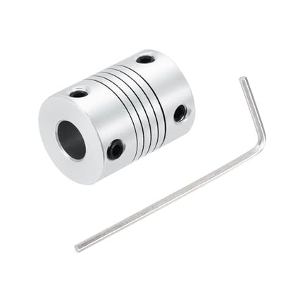 uxcell 1Pcs 4mm to 8mm Aluminum Alloy Shaft Coupling L25xD19 Flexible Coupler Beam Stepper Motor Joint Connector for 3D Printer CNC Machine DIY Encoders and Motors Shaft,Silver - size: 4mm to 8mm