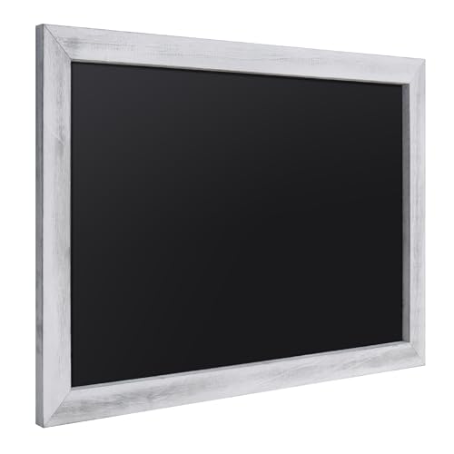 SELEAD Magnetic Chalkboard Words Sign - 20" x 30", White Solid Wood Frame - color: Rustic White, size: 20"W x 30"H