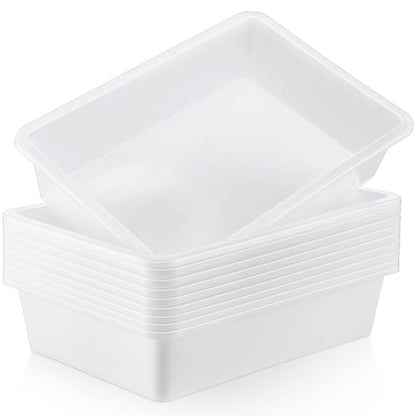Hoteam 10 Pack Flat Bins Paper Trays,White,13.78 X 9.84 X 3.15 Inch - color: White, size: 13.78 x 9.84 x 3.15 Inch