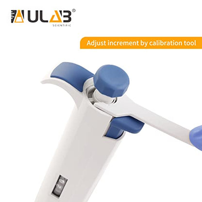ULAB Single Channel Pipettor with Pipette Tips Offered, 1pc of Adjustable Volume Micro Pipette with Vol.Range.1000-5000μl, 250pcs of Vol.5000μl Pipette Tips in Neutral Color, ULH1022 - style: 1000-5000μl & 250 Tips