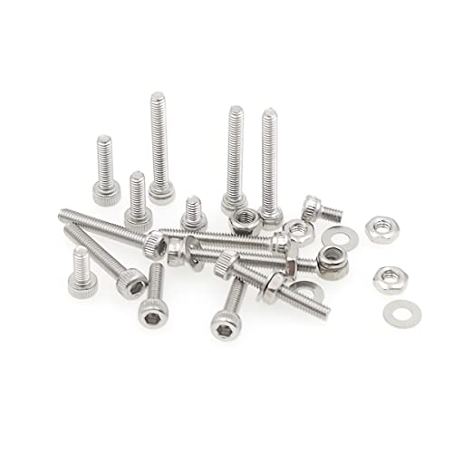 310PCS M2.5 304 SS Knurled Socket Head Cap Screws Nuts Washers Kit - size: M2.5