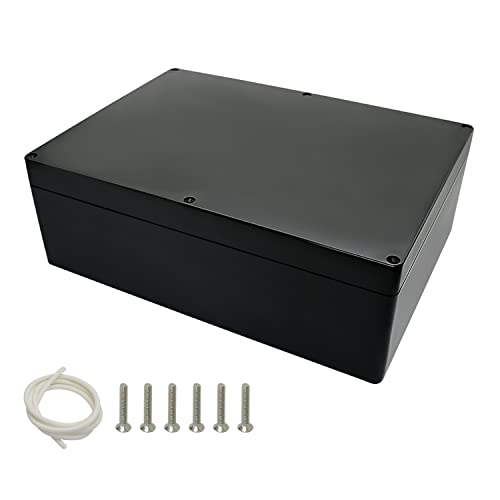 Project Box IP65 Waterproof Dustproof Junction Box ABS Plastic Enclosure Box for Electronics Black Outdoor Project 11.4"x 8.2"x 3.9"(290 x 210 x 100mm) - color: Black, size: 11.4" x 8.2" x 3.9"