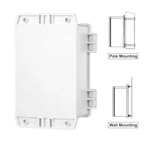 Outdoor Waterproof Electrical Junction Box Weatherproof IP65 ABS Plastic Enclosure with Preset Holes Switch Router Project Box with Mounting Panel Hinged Cover (11"x7.4"x5") - size: 11"x7.4"x5"