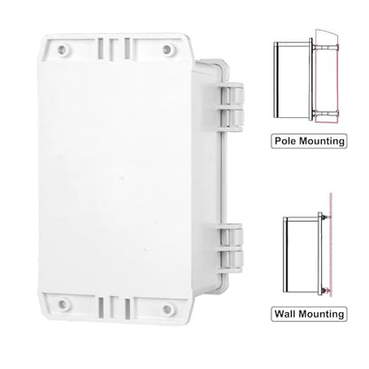 Outdoor Waterproof Electrical Junction Box Weatherproof IP65 ABS Plastic Enclosure with Preset Holes Switch Router Project Box with Mounting Panel Hinged Cover (11"x7.4"x5") - size: 11"x7.4"x5"